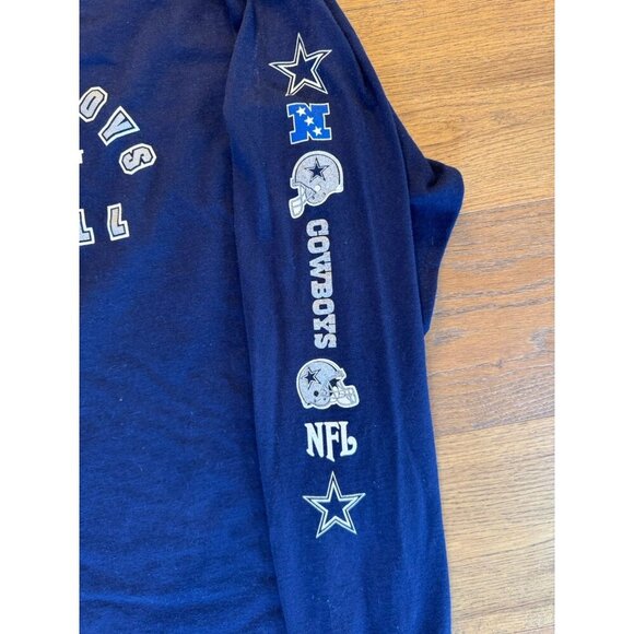 Reebok Y2K Dallas Cowboys NFL Football Men's L Long Sleeve Shirt Navy Logo EUC - Picture 2 of 7